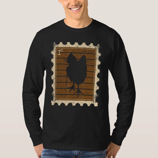 Camiseta Sello Postal Con Un Pollo (Anverso)