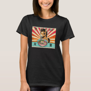 Camiseta Sello postal de arte japonés pop caballo potro car