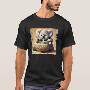 Camiseta Sello postal de arte rupestre japonés fideos koala
