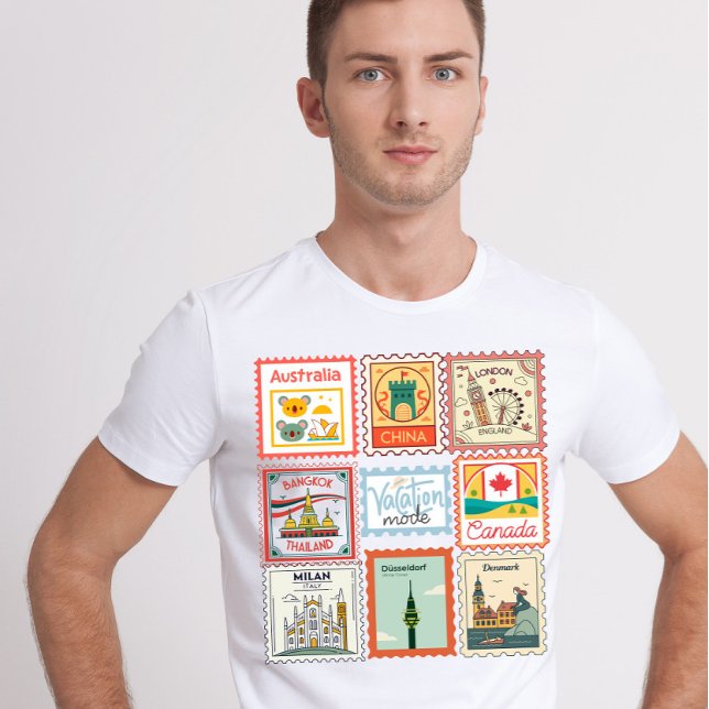 Camiseta Sello postal del país vintage (Subido por el creador)