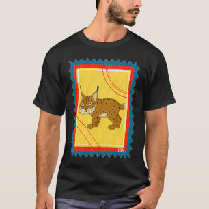 Camiseta Sello Postal Gato Salvaje Caracal