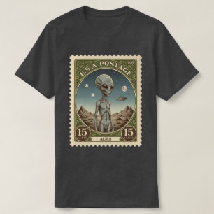 Camiseta Sello Postal Vintage Alien