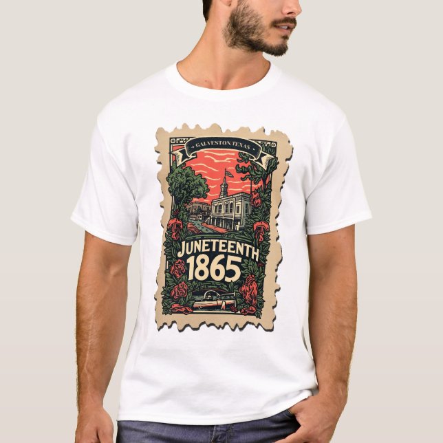 Camiseta Sello postal vintage de junio (Anverso)