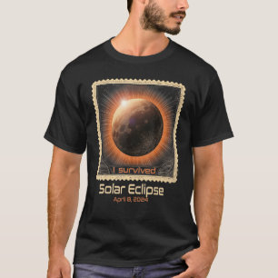 Camiseta Sello Retro I Sobrevivido Eclipse Solar Total 2024