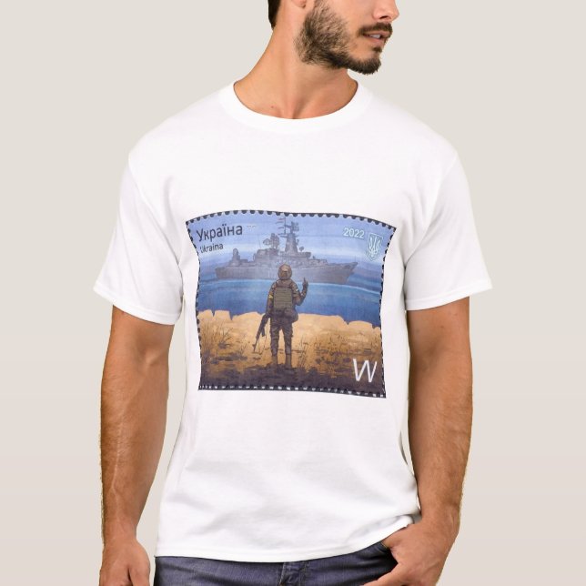 Camiseta Sello ucraniano Isla Serpiente Moskva  (Anverso)