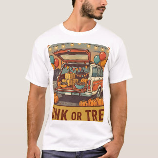 Camiseta Sello Vintage Diversión Comunitaria Trunk Or Treat