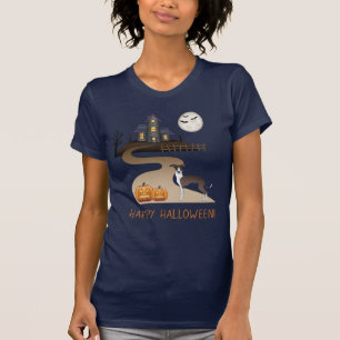 Camiseta Sello Y Blanco Iggy Y Casa Embrujada De Halloween
