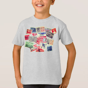 Camiseta Sellos de Correo Aéreos Antiguos