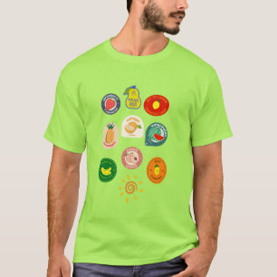 Camiseta Sellos de frutas en abundancia saludables