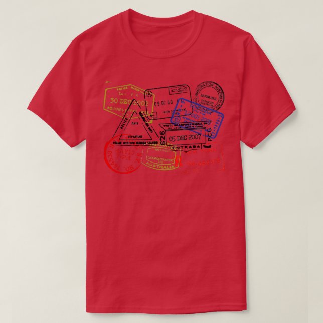 Camiseta Sellos de pasaporte (Diseño del anverso)
