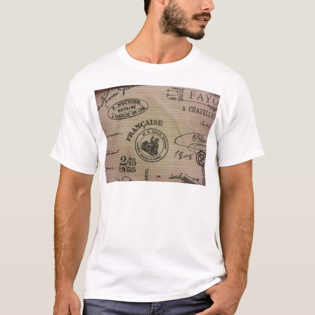 Camiseta Sellos de viaje franceses (Anverso)