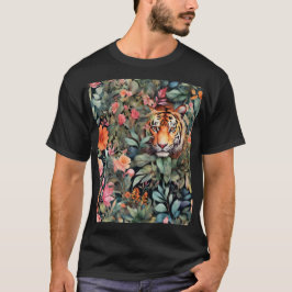 Camiseta Selva colorida con tigre oculto
