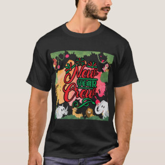 Camiseta Selva de animales de la tripulación de Año Nuevo