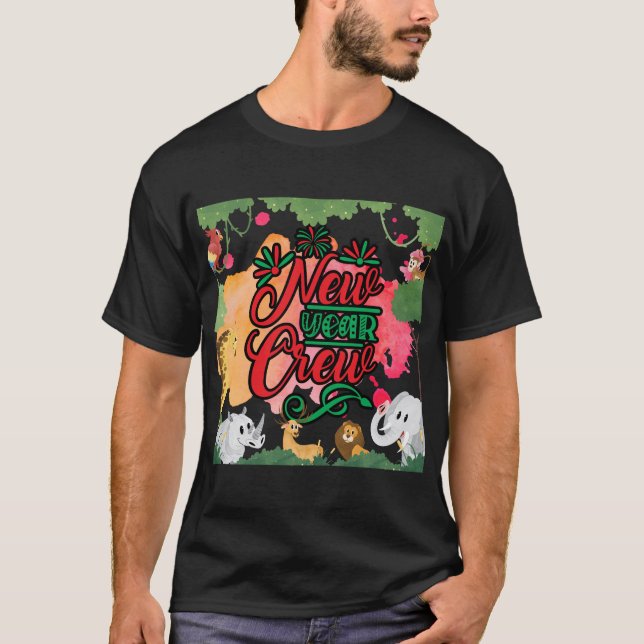 Camiseta Selva de animales de la tripulación de Año Nuevo (Anverso)