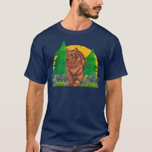 Camiseta Selva de animales marrones osos de naturaleza retr