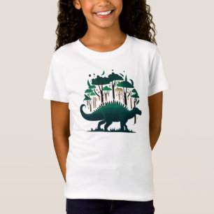 Camiseta Selva de Dinosaurio Verde Único