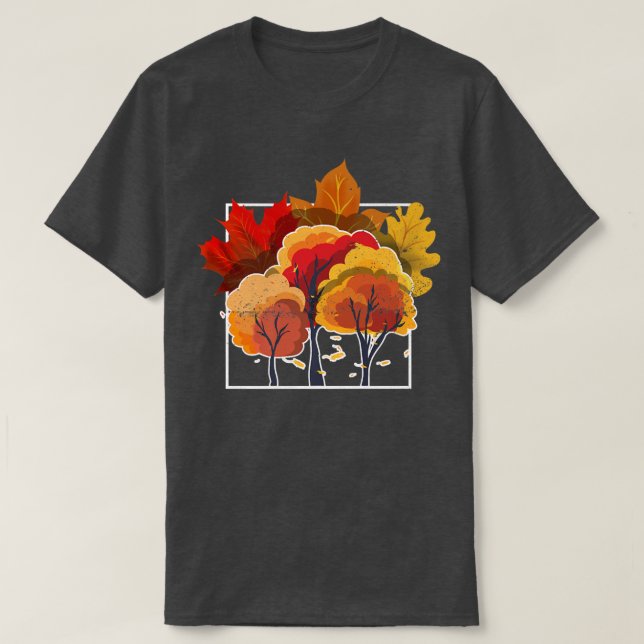 Camiseta Selva natural hojas árboles otoñales otoño 742 (Diseño del anverso)