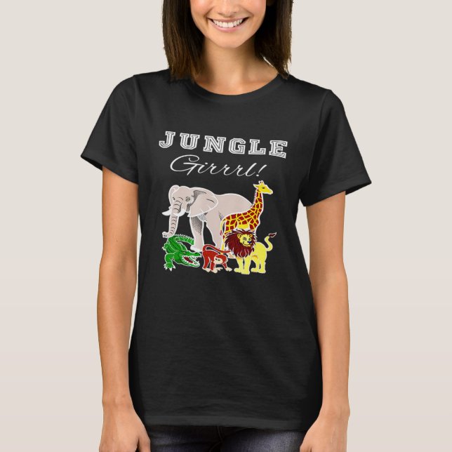 Camiseta Selva temática zoológico Safari Animales salvajes (Anverso)