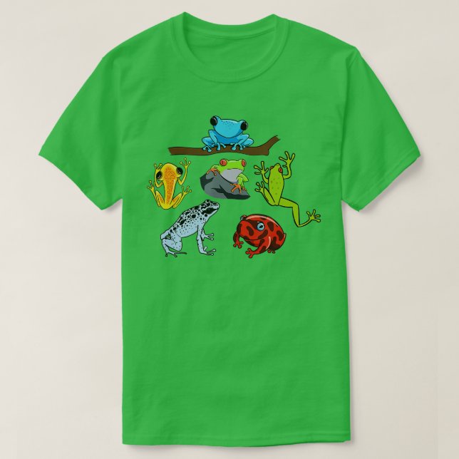 Camiseta Selva tropical Animales Anfibios Colección de sapo (Diseño del anverso)