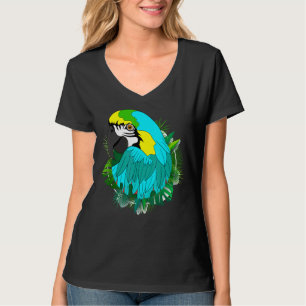 Camiseta Selva Tropical De Aves Animal Macaw Hojas Exóticas