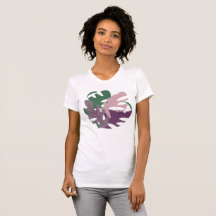 Camiseta Selva Tropical Moderna Hojas Coloridas de Monstera