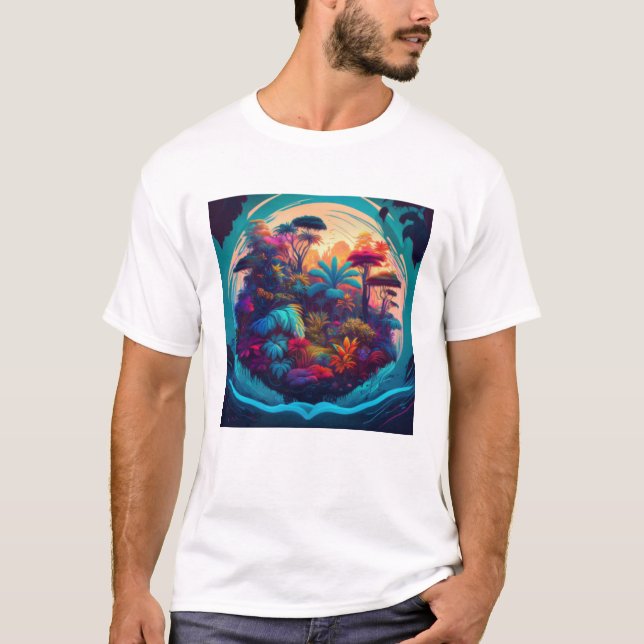 Camiseta Selva vibrante - Diseño de la naturaleza exuberant (Anverso)