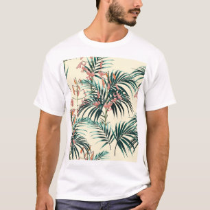 Camiseta Selva Vintage: Verde Oscuro, Naranja Lily.