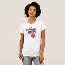 Camiseta Selva y hojas rosadas de la Monstera Tropical