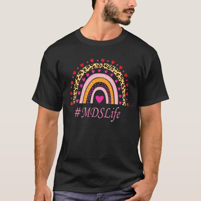Camiseta SEMANA DE ENFERMERA Arcoiris del leopardo de MDS (Anverso)