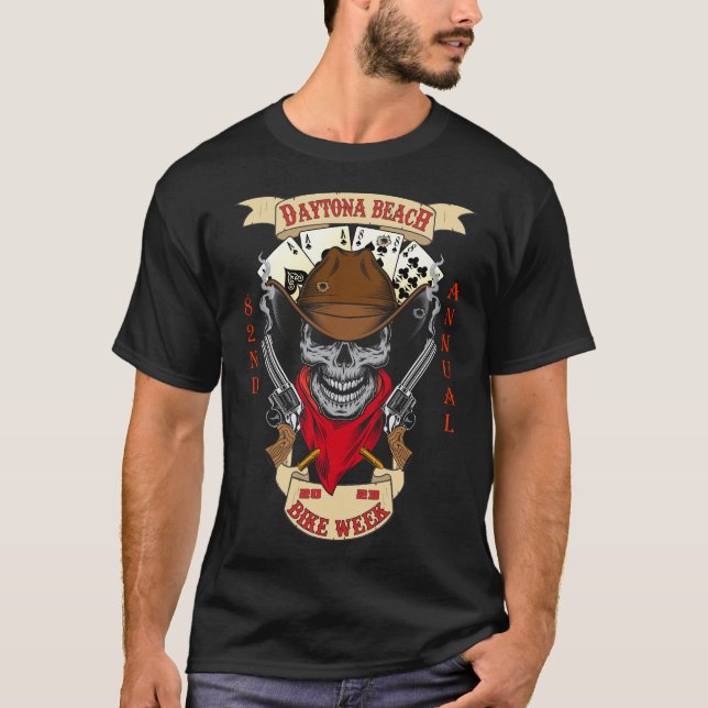 Camiseta Semana de la Bicicleta Daytona Beach 2023 Cowboy S (Anverso)