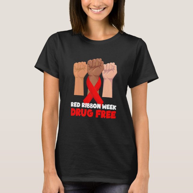 Camiseta Semana de la Cinta Roja del Octubre Libre de Droga (Anverso)