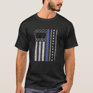 Camiseta Semana de la Policía de Pensilvania Delgada Líne