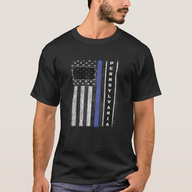 Camiseta Semana de la Policía de Pensilvania Delgada Línea  (Anverso)