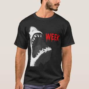Camiseta Semana sangrienta Graciosa Tiburón abriendo mandíb