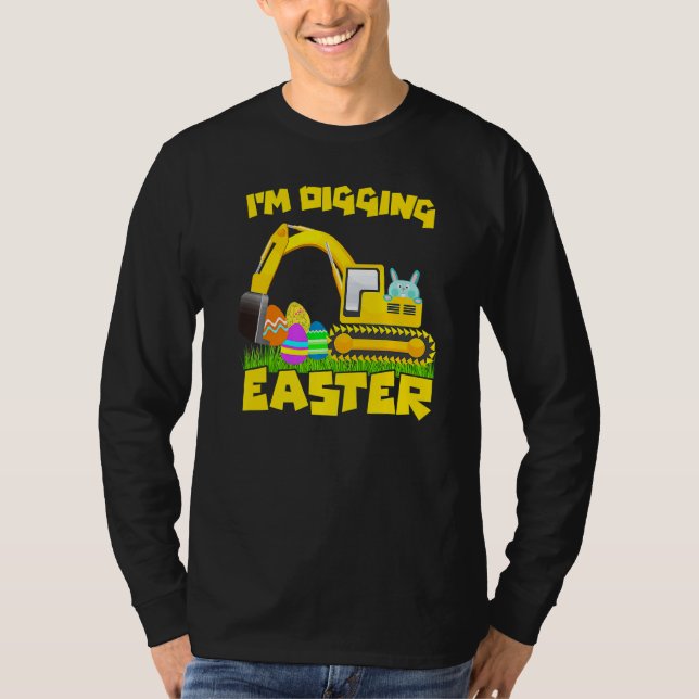 Camiseta Semana Santa Bunny Huevos excavadores Tractor Exca (Anverso)