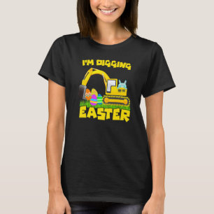 Camiseta Semana Santa Bunny Huevos excavadores Tractor Exca