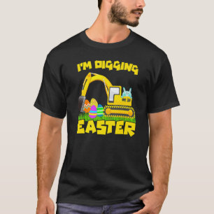 Camiseta Semana Santa Bunny Huevos excavadores Tractor Exca