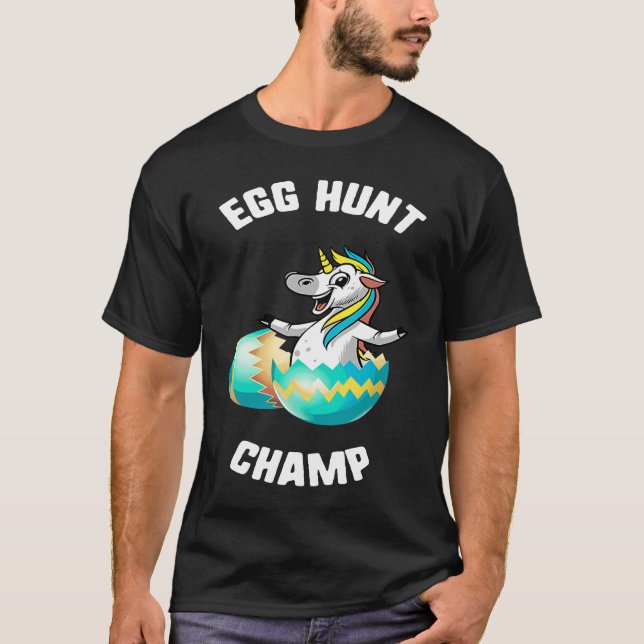 Camiseta Semana Santa Caza de Huevos Champ Unicornio Huevos (Anverso)