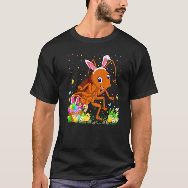 Camiseta Semana Santa Cockroach Bunny Egg Caza de cucaracha (Anverso)