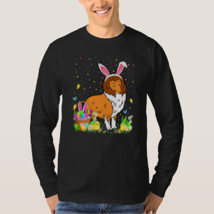 Camiseta Semana Santa Collie Dog Bunny Egg Hunting Collie E