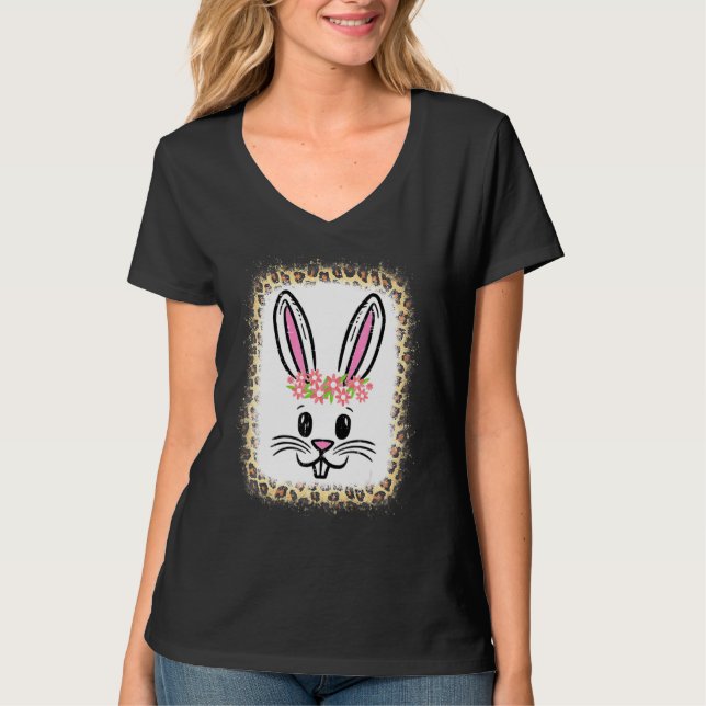 Camiseta Semana Santa Conejo Conejo Face Flowe Chicas Cute (Anverso)