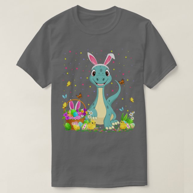 Camiseta Semana Santa Dinosaurios Bunny Egg Caza Dinosaurio (Diseño del anverso)
