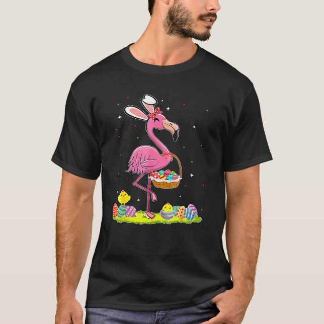 Camiseta Semana Santa Flamingo Divertida Huevos Hunter Grac (Anverso)