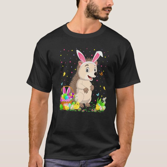 Camiseta Semana Santa Hedgehog Bunny Egg Hung Hedgehog Pasc (Anverso)