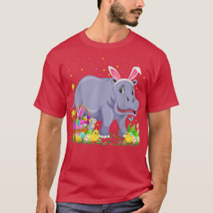 Camiseta Semana Santa Hippo Bunny Egg Hunting Hippotamus Ea