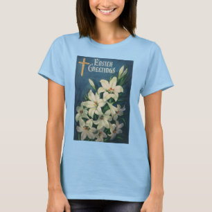 Camiseta Semana Santa Lilies Flores, Vieja Pascua Religiosa