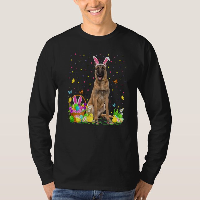 Camiseta Semana Santa Malinois Perro conejo Huevo Caza Mali (Anverso)