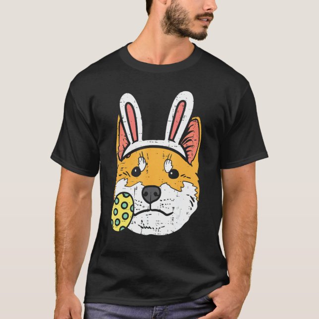 Camiseta Semana Santa Shiba Inu Bunny Face Cuidados Perros  (Anverso)