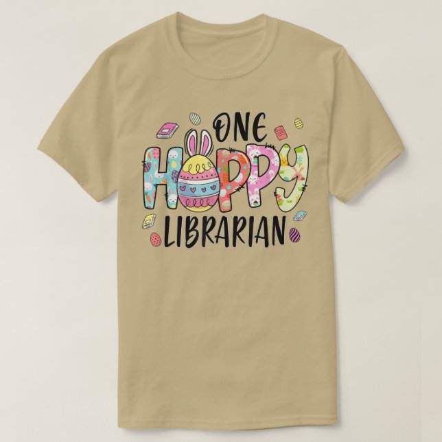 Camiseta Semana Santa Una Biblioteca Adorable Bunny Easter  (Diseño del anverso)