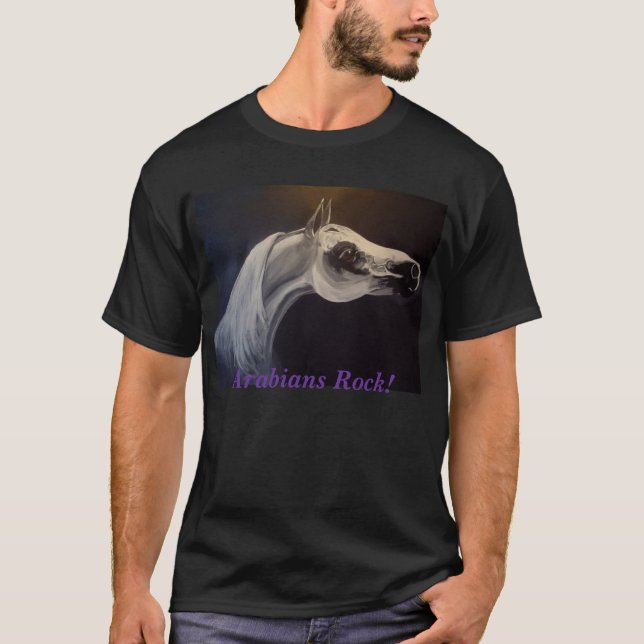 Camiseta ¡Semental árabe orgulloso, roca de los árabes! (Anverso)